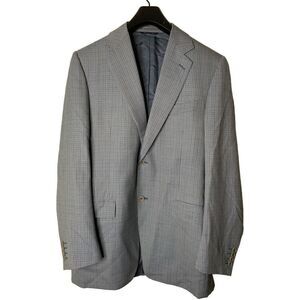 Canali 100% wool blazer suit jacket patterned double vented men's size 52